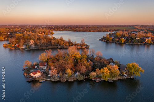 Hungary - Kavicsos Lake -This is a small lake with many small islands with fisherman houses close to Budapest © SAndor