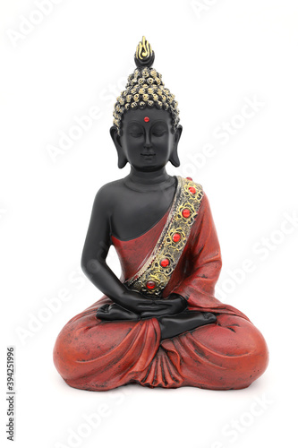 Buddha statue isolated on white. Gautama Buddha. Buddham saranam gacchami. photo