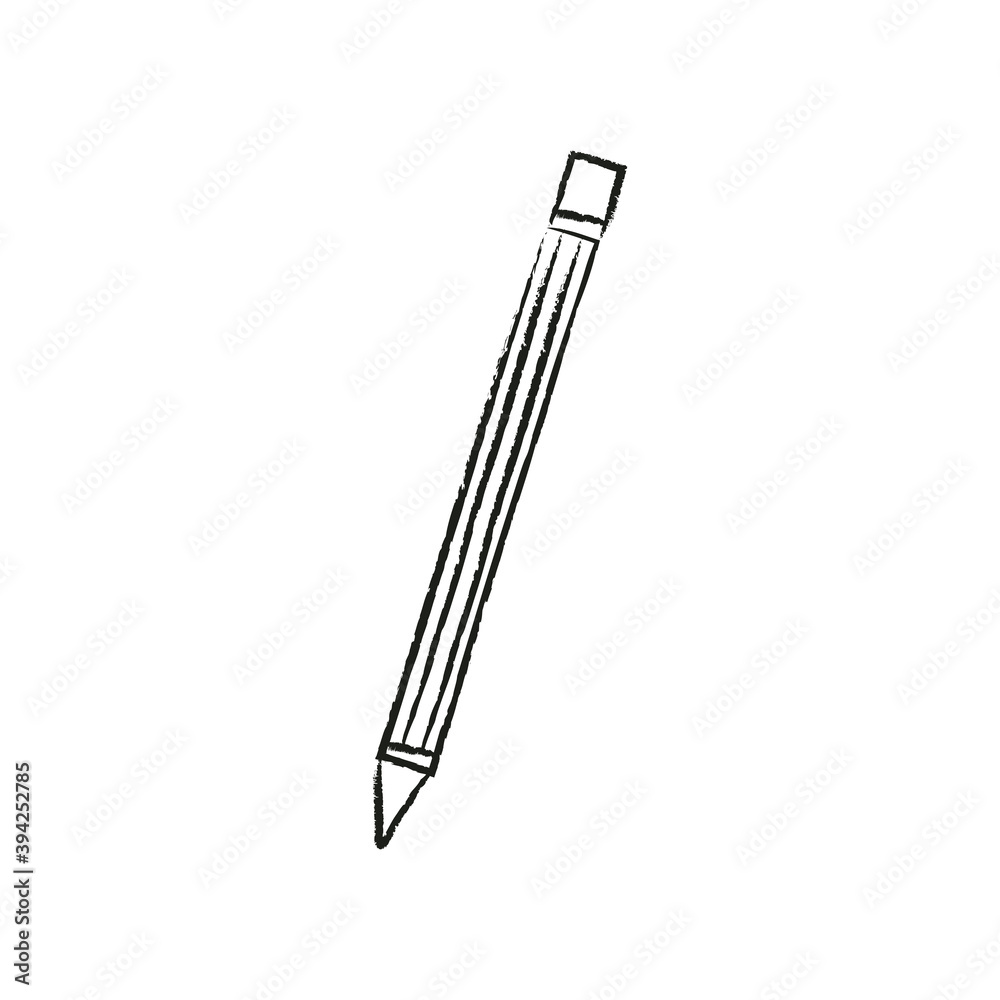 Pencil with a rubber - drawing