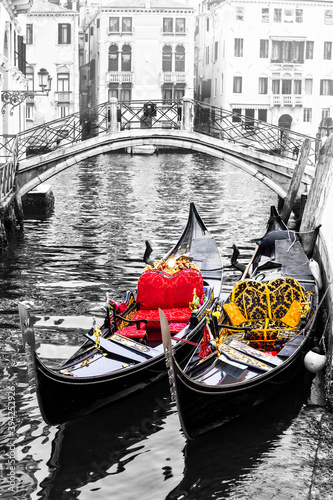Romantic Venice. Canals and gondolas. Italy