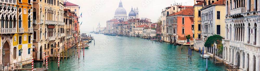 Amazing romantic Venice. View of Grand canal from Academy' bridge. Italy