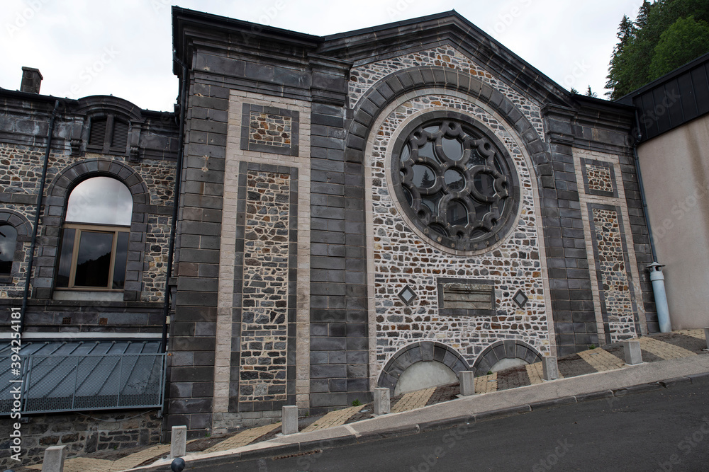 Building of the Mont-Dore thermal baths, built in 1823 with local stones