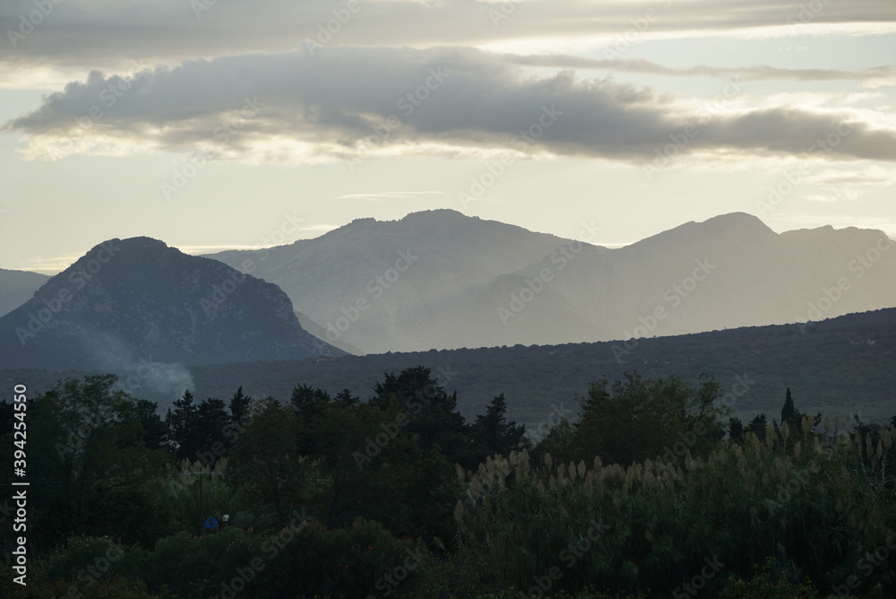 sunset in the mountains