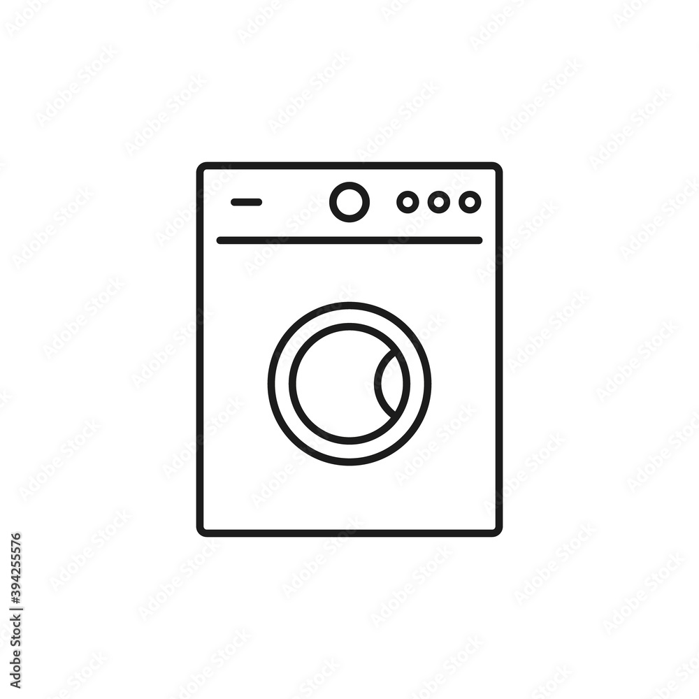 Washer icon vector. Washer thin line design isolated illustration Washer icon vector. Washer thin line design isolated illustration