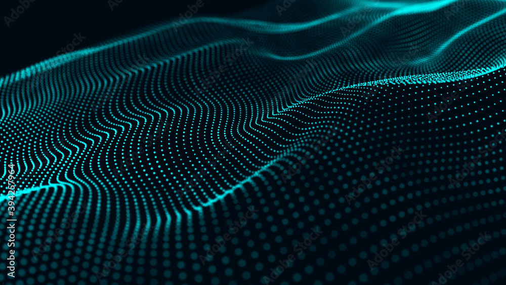 Abstract technology stream background. Digital dynamic wave of dots. Network connection structure. 3D rendering. Abstract technology stream background. Digital dynamic wave of dots. Network connection structure. 3D rendering.