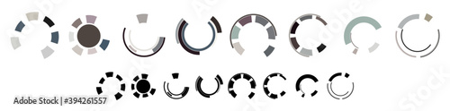 Geometric circles, GUI, UI, HUD segmented circles