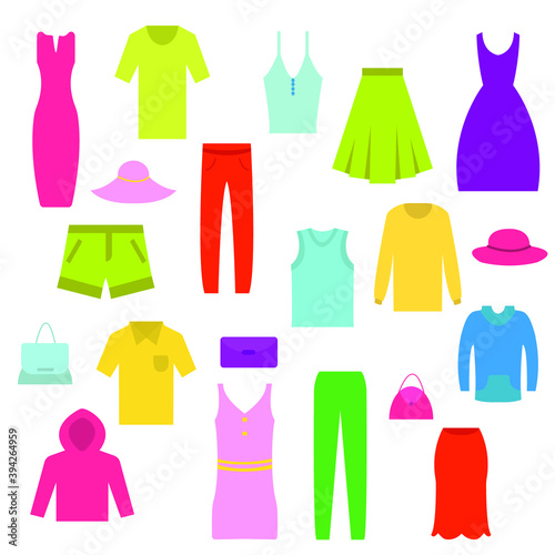 Flat clothes set vector illustration