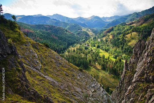Obraz na płótnie Widok z Nosala na Dolinę Bystrej, Tatry, Polska w salonie