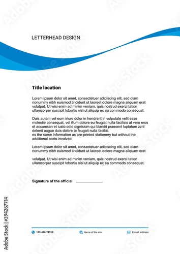 Corporate letterhead, minimalistic design, vector	
