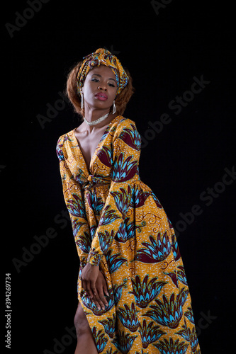 Pensive woman in African Dress
