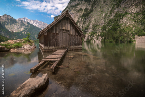old wooden house on the lake
