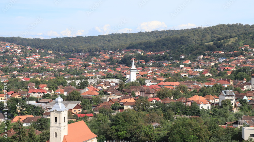 Upper side of Hunedoara city, Transylvania