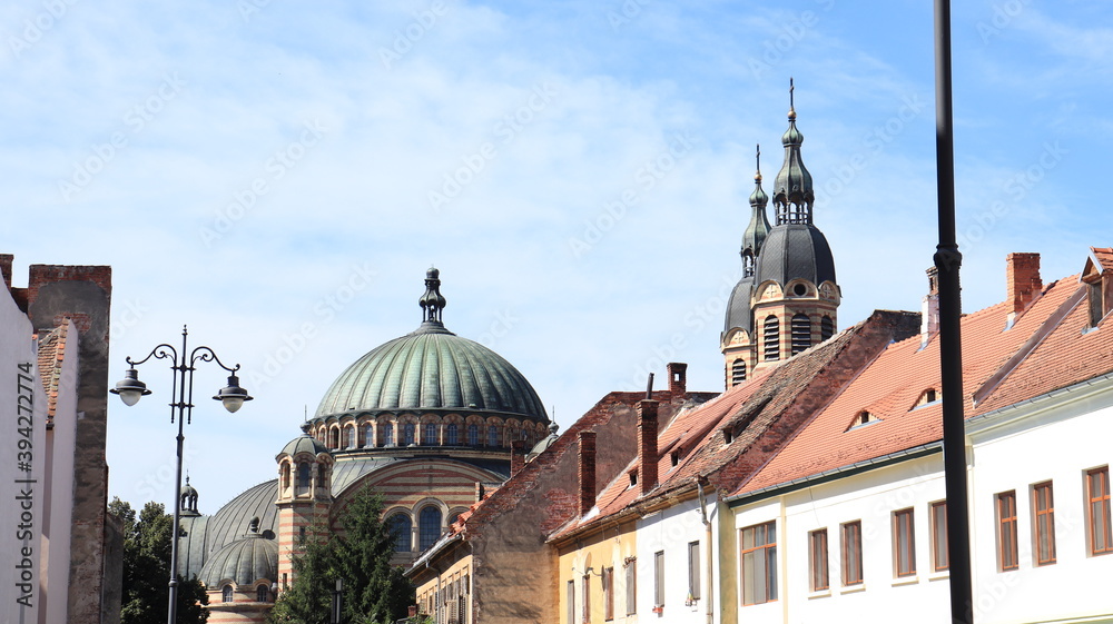 the orthodox cathedral in Sibiu seen from a back street