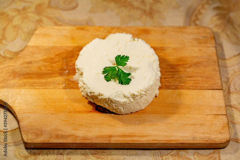Natural milk ricotta made by hand. Homemade cheese recipe Natural milk ricotta made by hand. Homemade cheese recipe