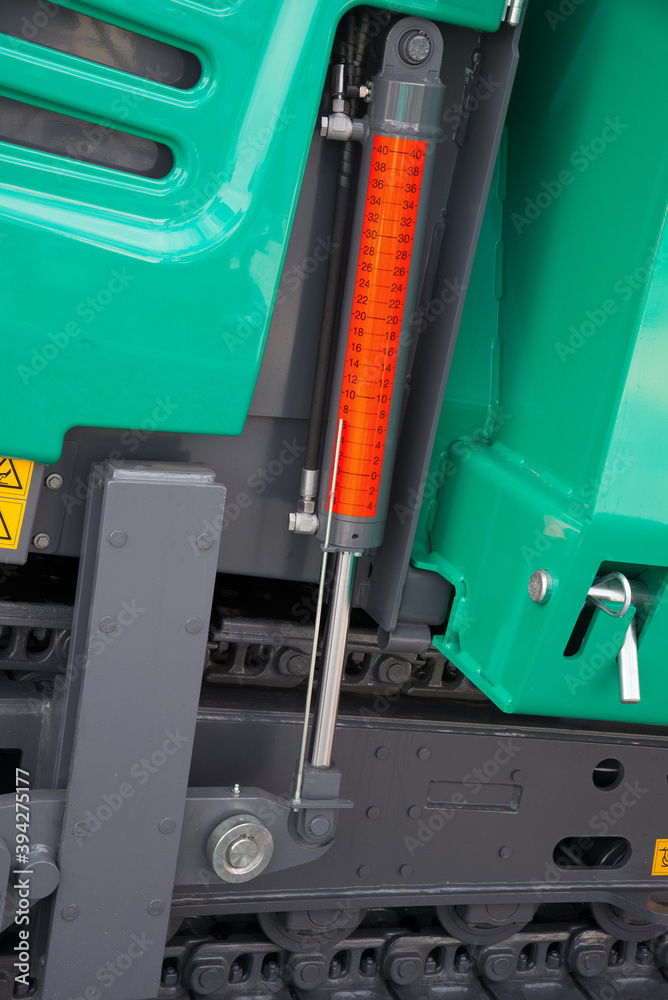 Detail of hydraulic bulldozer piston excavator arm Detail of hydraulic bulldozer piston excavator arm