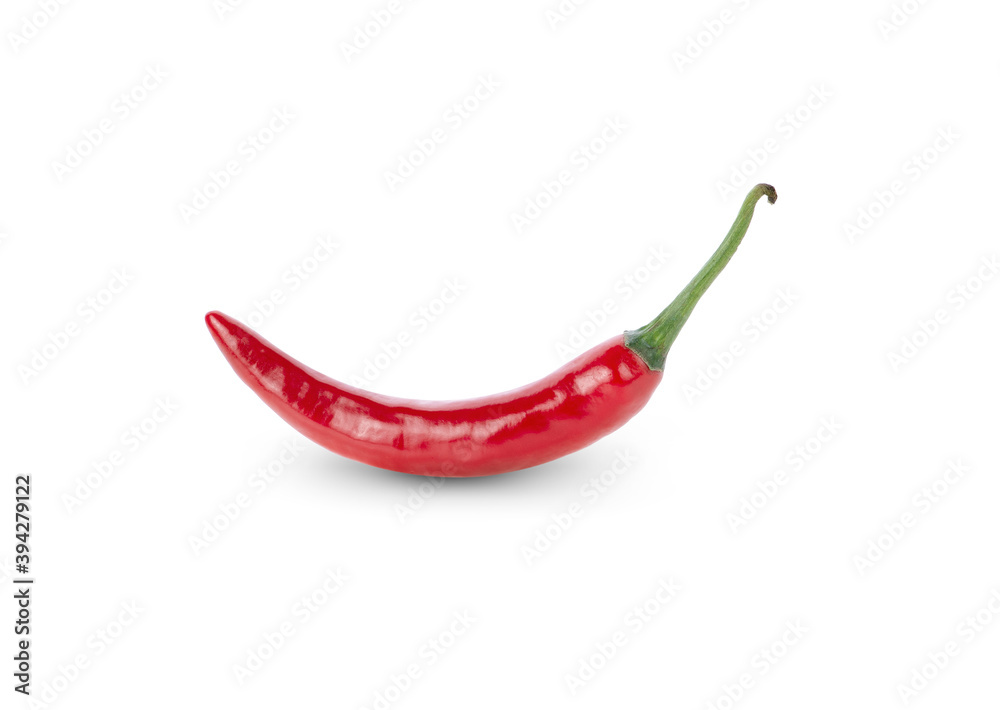 Red chili on white background