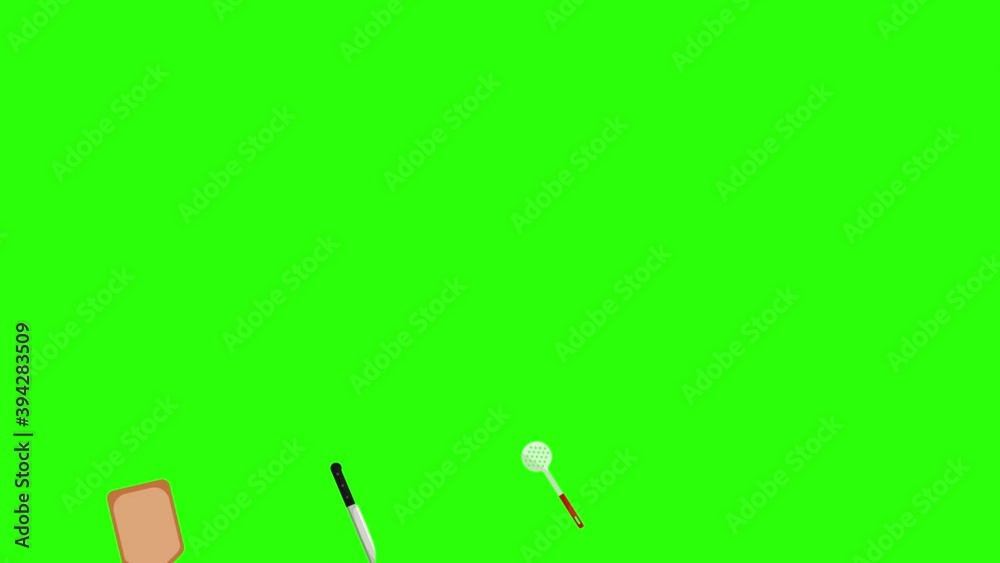 Cooking item tools, green screen chroma key animation Cooking item tools, green screen chroma key animation