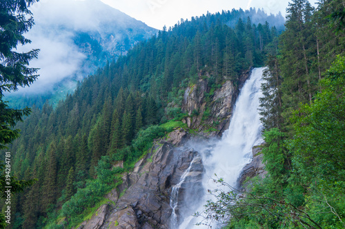 The Krimml Waterfalls in the High Tauern National Park, the highest waterfall in Austria
