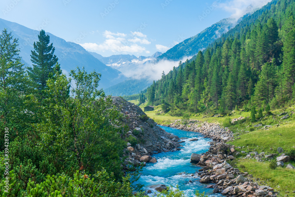 The Krimmler Ache river in the High Tauern National Park, Austria