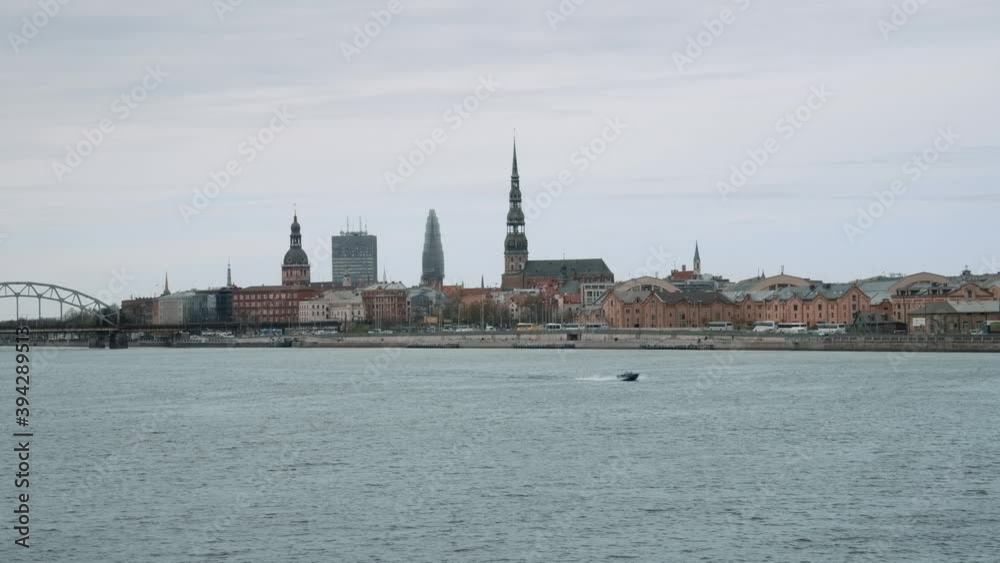 Afternoon Riga panorama look from river Daugava Afternoon Riga panorama look from river Daugava