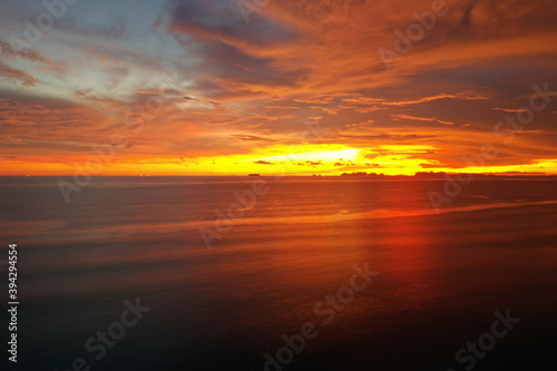 Yellow gold sky evening In tropical countries summer