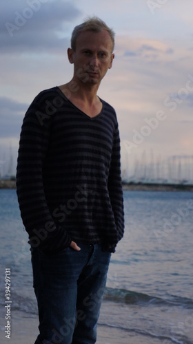 Athens Greece November 21, 2019. A Young Model is posing in the Athens Seafront 