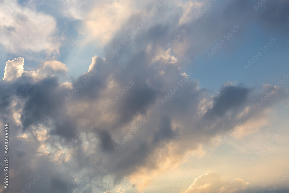 Sunset sky with clouds.