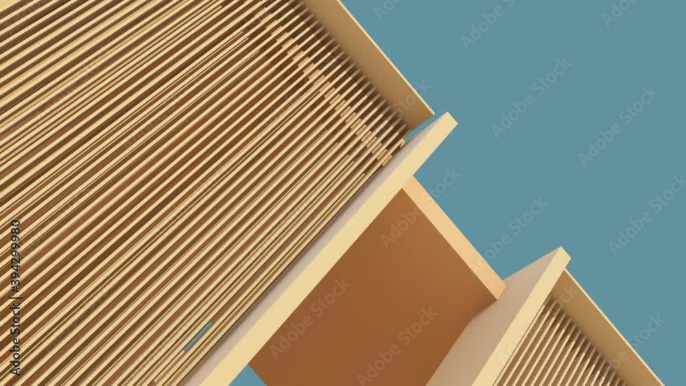 3D animation architecture showing light and shadow
