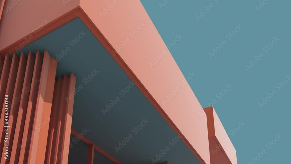 3D animation architecture showing light and shadow
