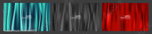 Luxury silk satin cloth background with tosca, black and red colour. Minimalist modern, suitable for wallpapers, banners, gaming, cards, book illustrations, landing pages, flyer, poster, etc.