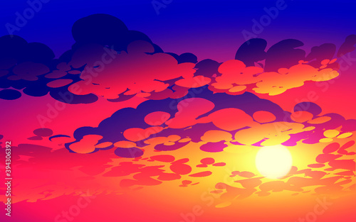 sunset in the sky