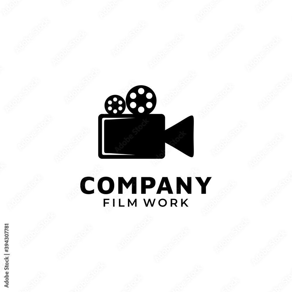 Camera film movie production logo vector image