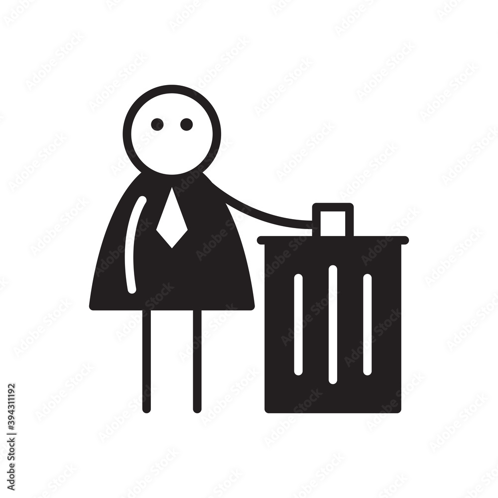 doodle businessman stick figure and bin doodle businessman stick figure and bin