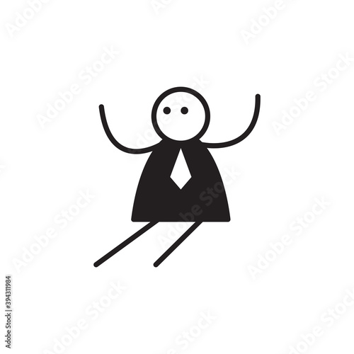doodle businessman character sitting on white background