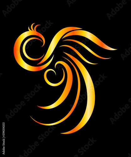 The abstract vector image of a Phoenix is suitable for making logos or decorations.