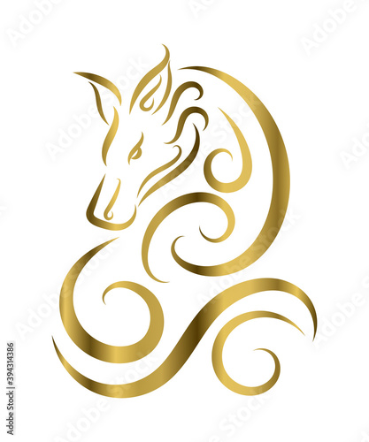 Line art vector of A howling wolf. Can be used to make a logo Or decorative items