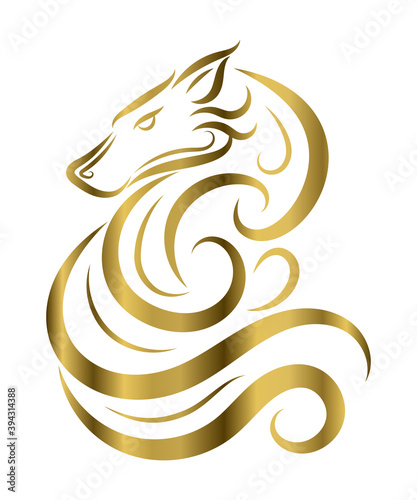 Line art vector of A howling wolf. Can be used to make a logo Or decorative items