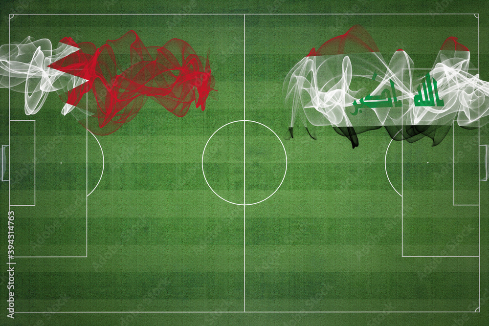 Bahrain vs XXXX Soccer Match, national colors, national flags, soccer