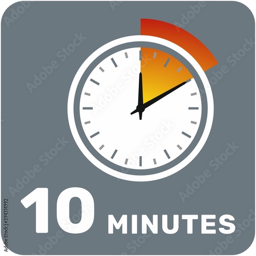Free Download 10 minutes, analog clock, isolated timer icon. Vector illustration, EPS. - GFXLoad