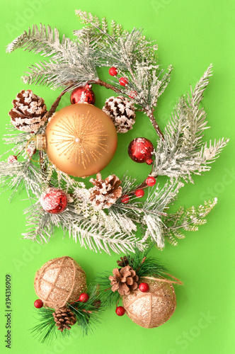 Colorful Christmas balls and decorative decorations for the Christmas tree 