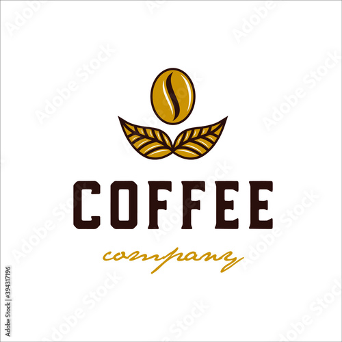 Roasted coffee beans and leaves