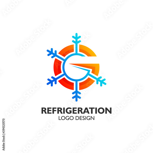 letter G for refrigeration logo design