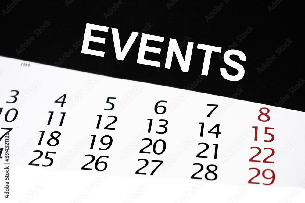 the event is written on a black background at the top which is located above the calendar the event is written on a black background at the top which is located above the calendar