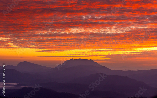 Landscape of sunrise on mountain