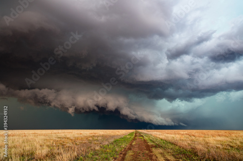 Storm over a field in Kansas