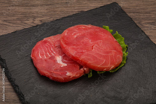Raw tuna steak for grill