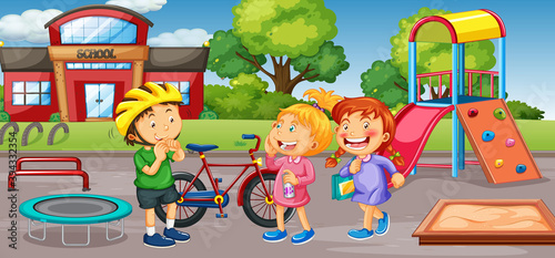 Student at school playground