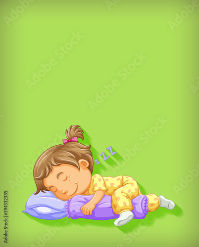 Cute girl sleeping cartoon character isolated