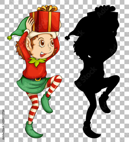 Elf holding present box
