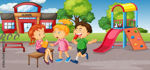 Student at school playground